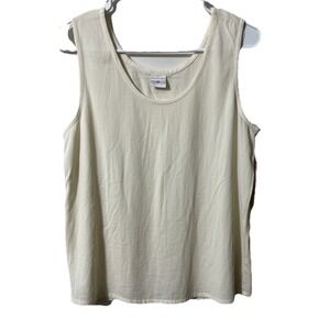Click Color Me Cotton Womens Tank XL USA Lagenlook Sustainable Resort Cream